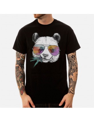 Men's Cotton Panda Printed Short-sleeved Summer T-shirt