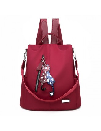 Anti-theft Solid Oxford School Backpack Travel Shoulder Bag