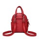 Women Faux Leather Solid Leisure Backpack Shoulder Bag Travel Bag